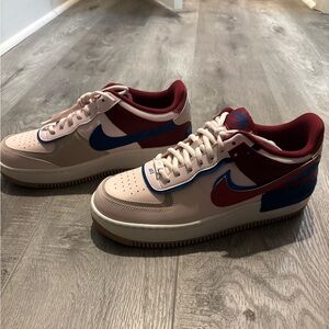 Nike(WMNS) Nike Air Force 1 Low Shadow 'Light Soft Pink Team Red Blue' Size 10.5